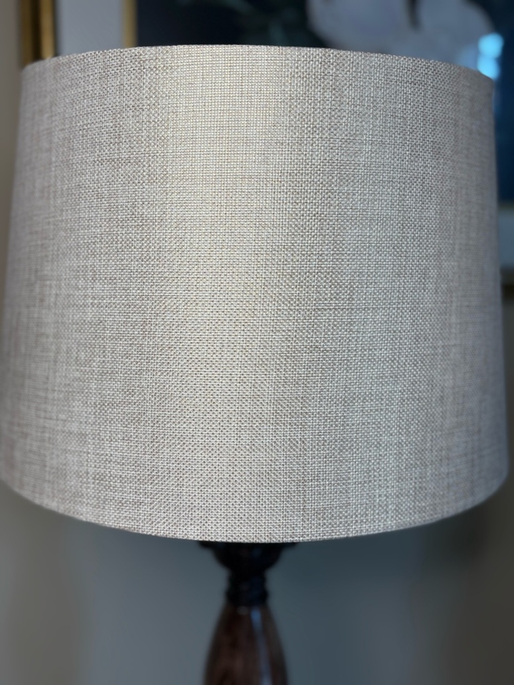 Allen + Roth Bronze Plug In Resin Base Lamp With Fabric Shade - Picture 3 of 10